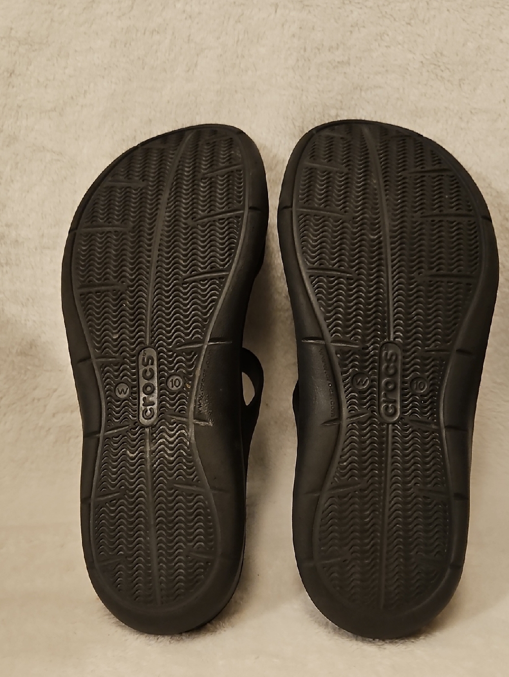 CROCS Black Dual-Strap Comfort Slides - Picture 2 of 5